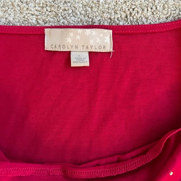 Carolyn Taylor Pink Swoop Neck Top Women’s Size Large - Picture 3 of 9